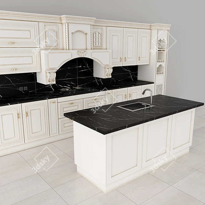 Modern Kitchen Room Design 3D model image 4