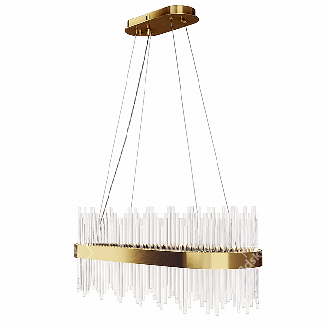 Elegant Glass LED Chandelier 3D model image 1