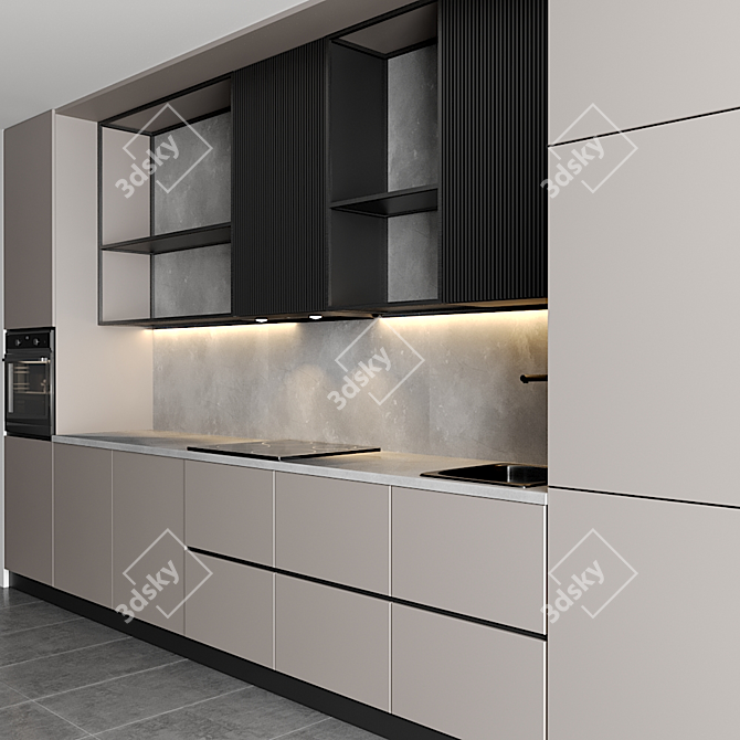 Modern Kitchen Design with Easy Editing - 3ds Max & Corona/Vray 3D model image 2