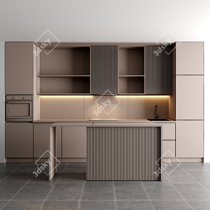 Modern Kitchen Design with Easy Editing - 3ds Max & Corona/Vray 3D model image 4