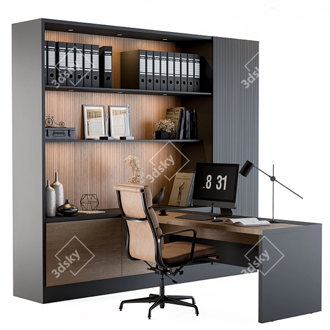 Elegant Manager's Office Furniture 3D model image 1