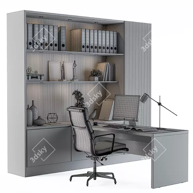 Elegant Manager's Office Furniture 3D model image 5