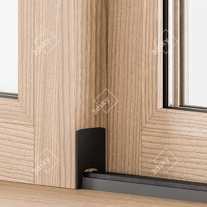 Modern Wood Glass Door 3D model image 2