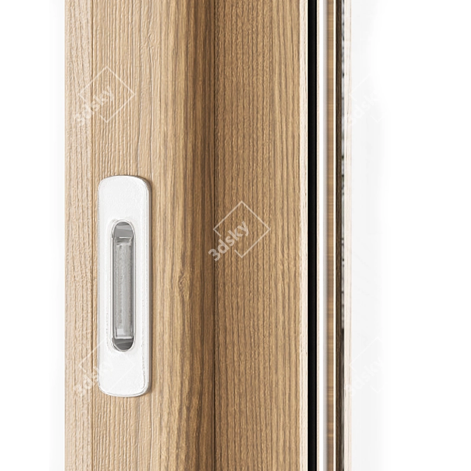 Modern Wood Glass Door 3D model image 3