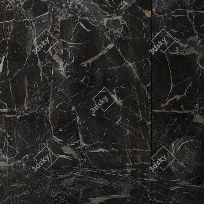 MUSEUM Laurent Black Ceramic Wall Tiles 3D model image 2