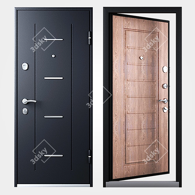 Title: TOREX X3 Entrance Door - 860x2050 3D model image 1