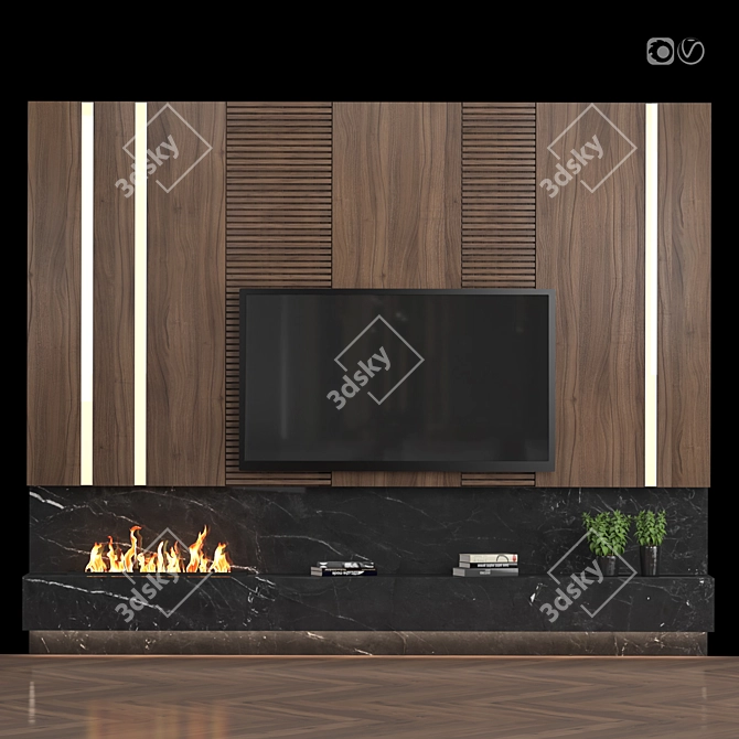Modular TV Wall Unit: High-quality Design & Easy Customization 3D model image 1
