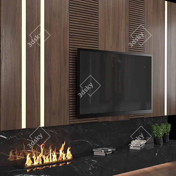 Modular TV Wall Unit: High-quality Design & Easy Customization 3D model image 4