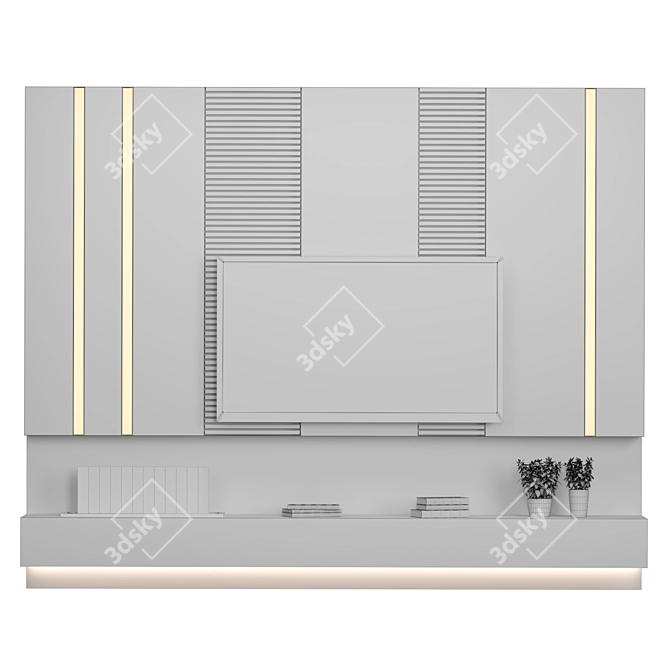 Modular TV Wall Unit: High-quality Design & Easy Customization 3D model image 5