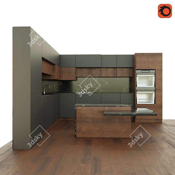 Realistic Kitchen Model 3D model image 1