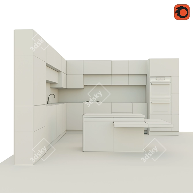 Realistic Kitchen Model 3D model image 5