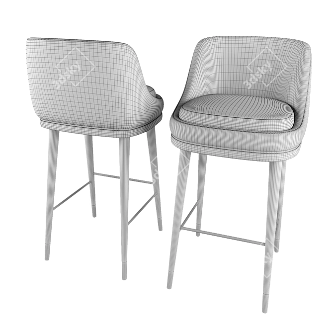 Elegant Frato Misool Bar Chair 3D model image 2