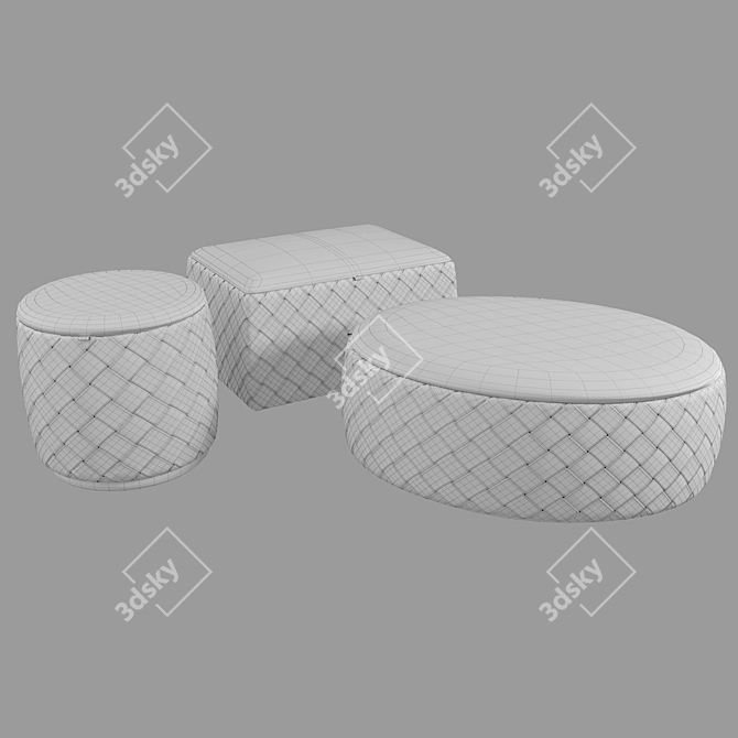 Luxurious Grant de luxe Pouffes 3D model image 5