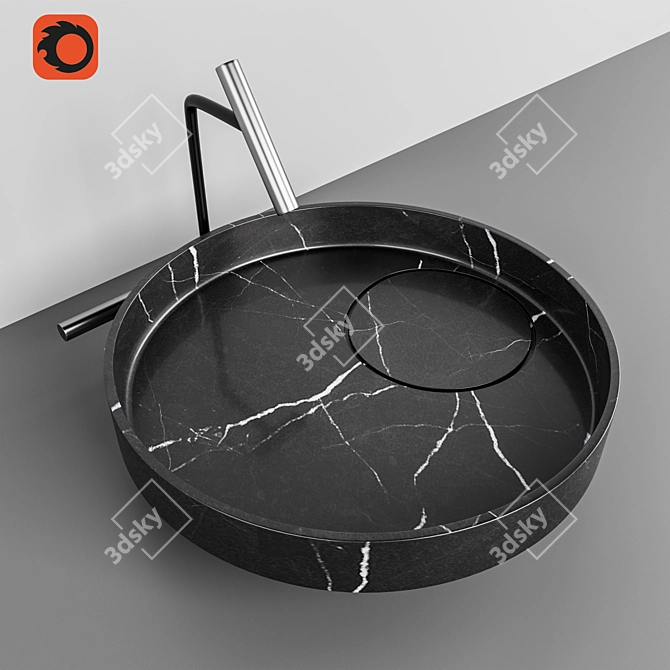 Marble Magic: FALPER ECCENTRICO Washbasin 3D model image 1