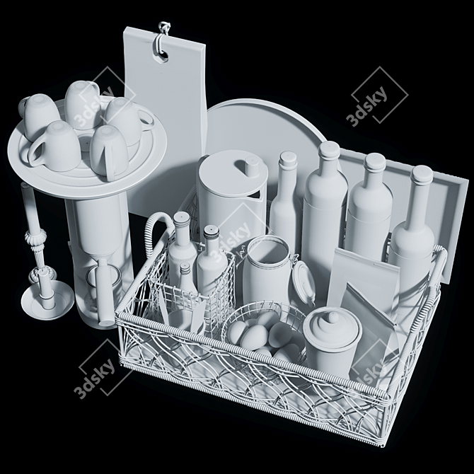 Kitchen Accessories Set: 8-Piece 3D model image 4