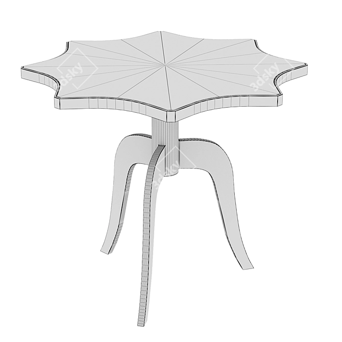 Trendy Cork Coffee Table: Metal Base, Oak Top 3D model image 3
