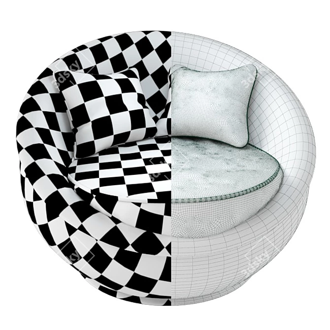 Elegant Armchair: Polys 30,432 3D model image 3