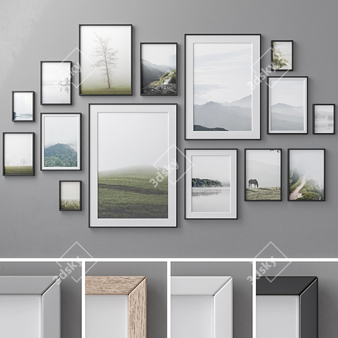 Versatile 4-Piece Photo Frames: Set 372 3D model image 4