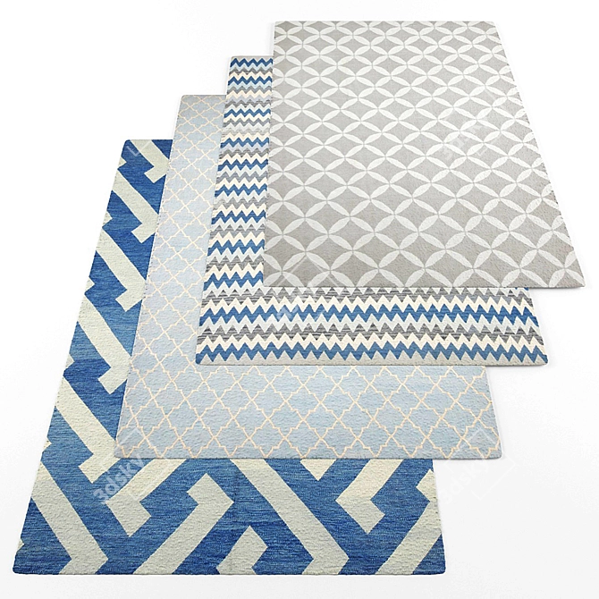 Modern Collection of Rugs 3D model image 1