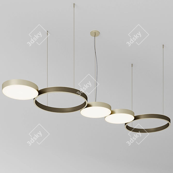 LED Ring Pendant Chandelier 3D model image 2