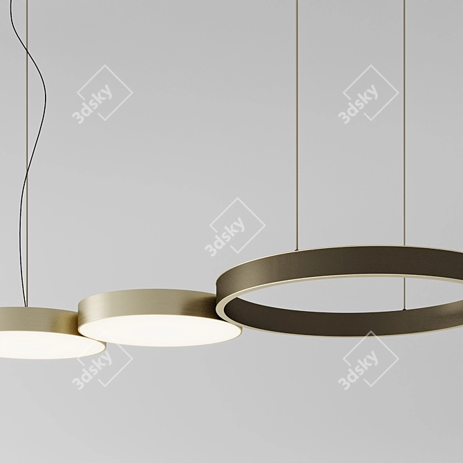 LED Ring Pendant Chandelier 3D model image 3