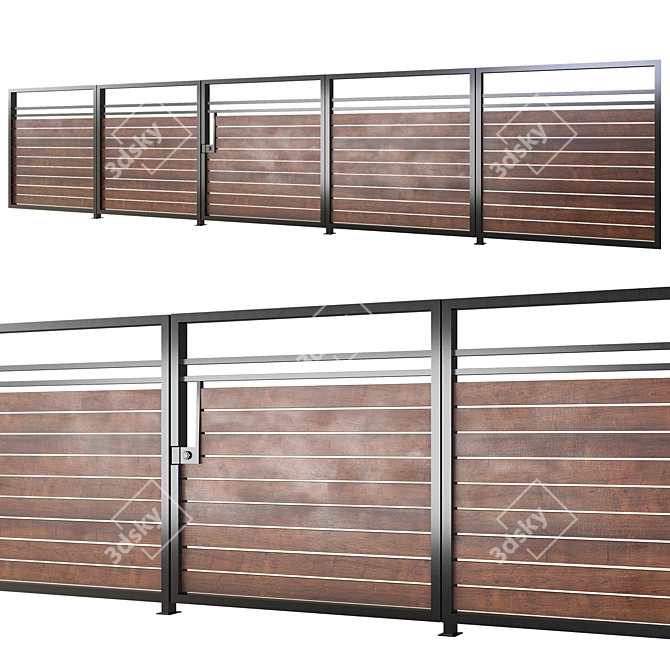 Contemporary Fence Design 3D model image 3