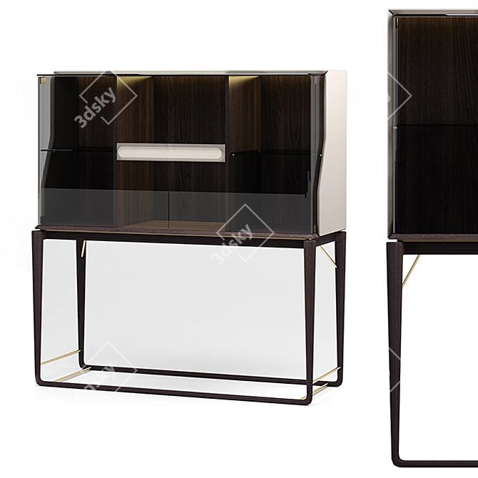 Turri Vine Vitrine: Luxurious Italian Display 3D model image 1