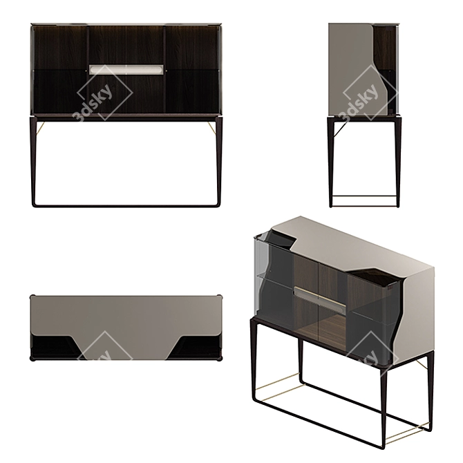 Turri Vine Vitrine: Luxurious Italian Display 3D model image 3