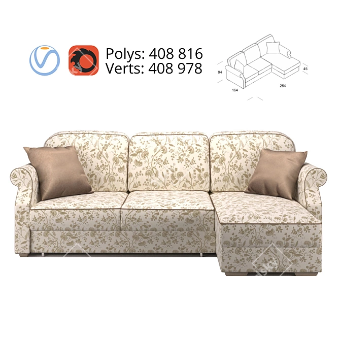 Title: Elevate Your Comfort with Moon 112 Sofa 3D model image 2