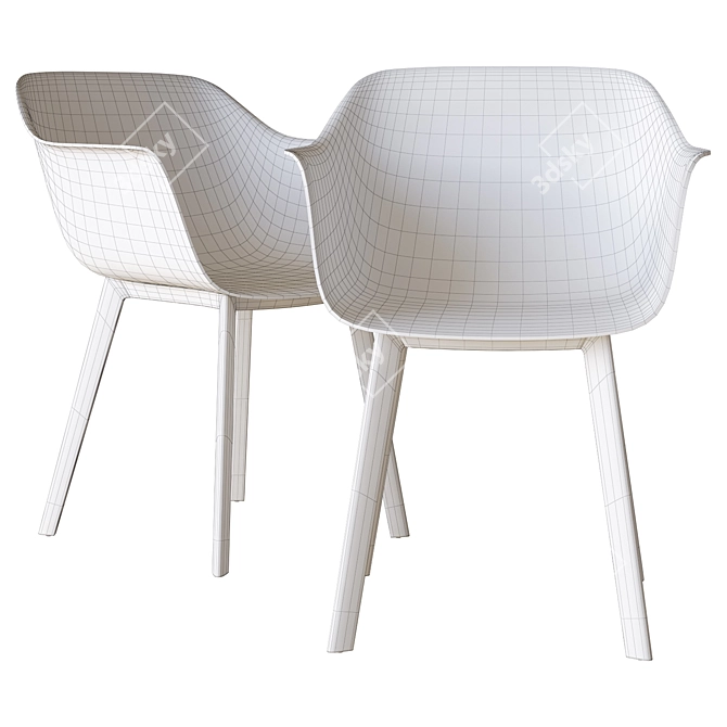 CB2 Shape Black Molded Chair: Sleek & Stylish Seating 3D model image 3