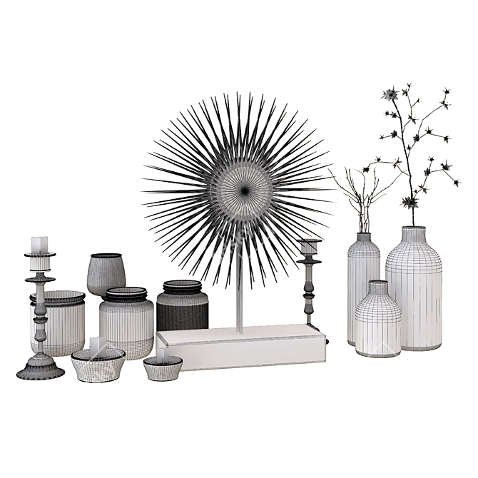 3-Piece Decor Set 3D model image 2