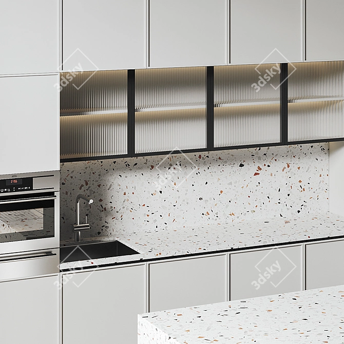 Modern Kitchen Model with High-Quality Textures 3D model image 2