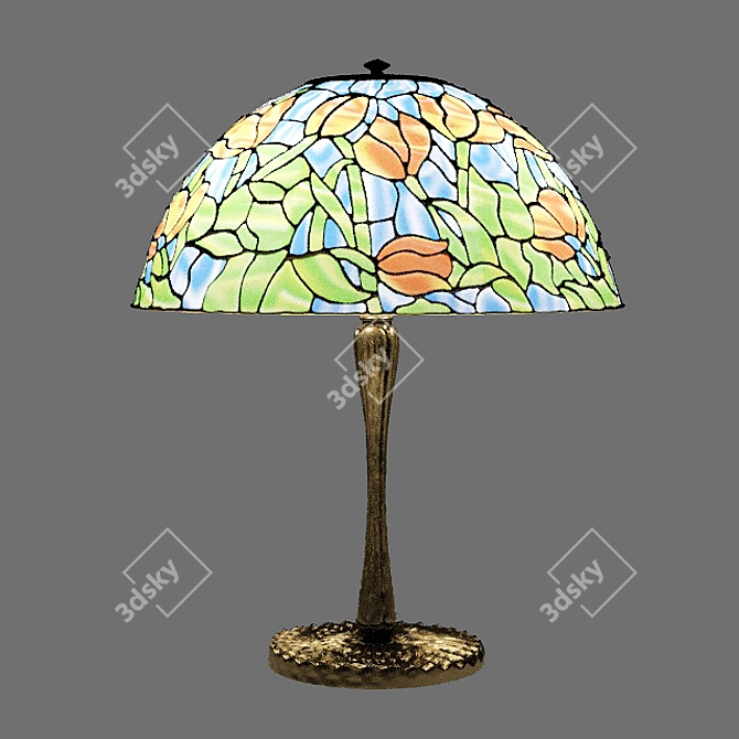 Vintage Tiffani Lamp - 450mm Height 3D model image 2