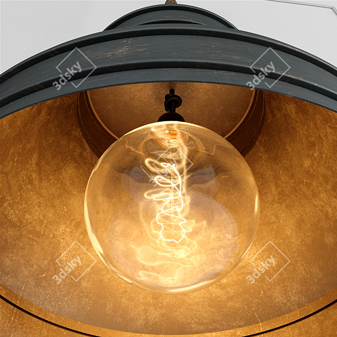 Retro Drum Pendant Light 3D model image 8