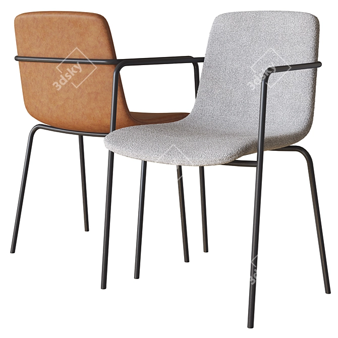 Modern Clip Dining Chair 3D model image 1