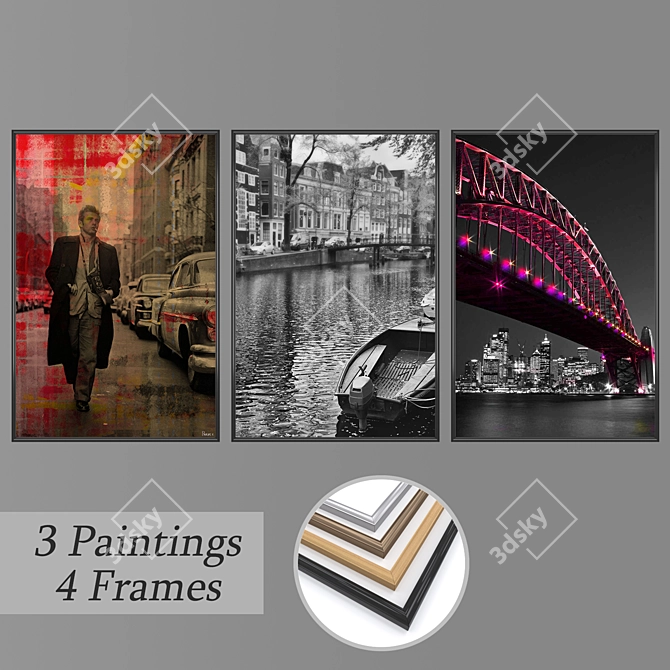 Elegant Wall Art Set 1546 3D model image 1