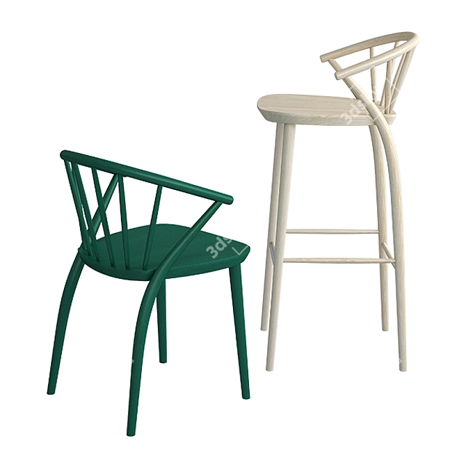 Sudoku Chair: Stylish and Functional 3D model image 4