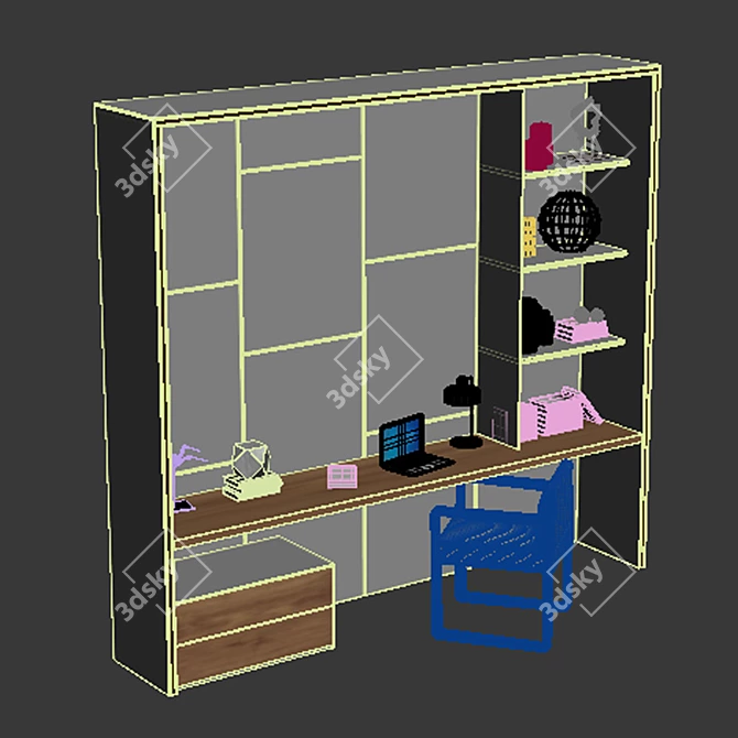 Ready-to-Use Workplace Objects 3D model image 2