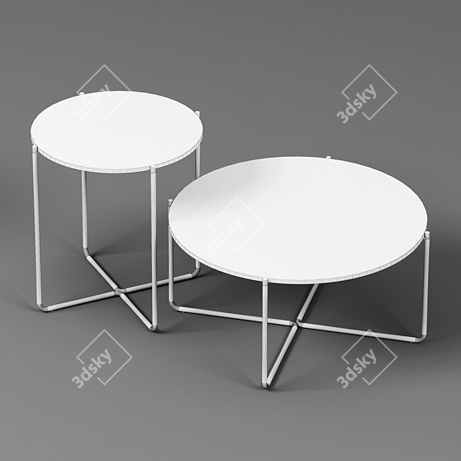 Modern Milani Round Coffee Table 3D model image 2