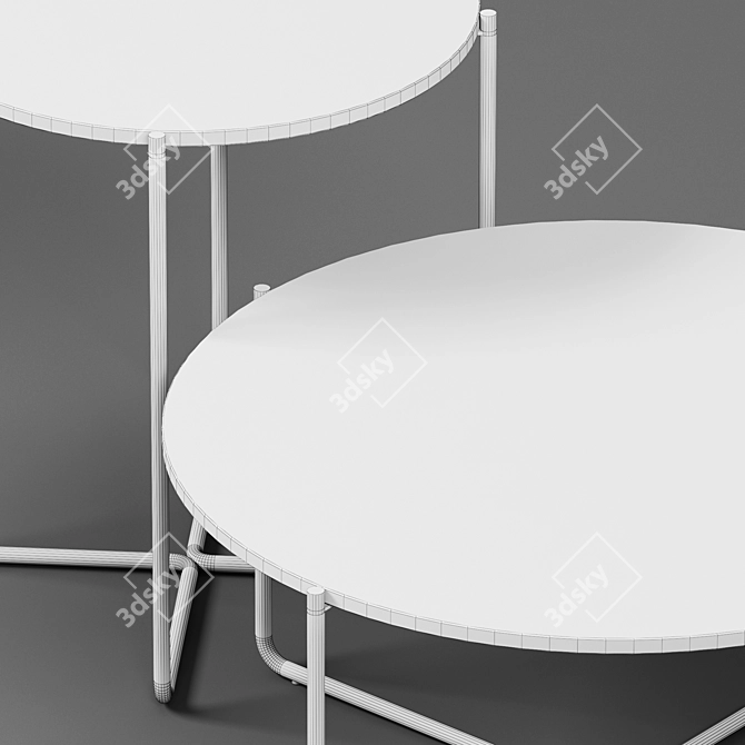 Modern Milani Round Coffee Table 3D model image 4