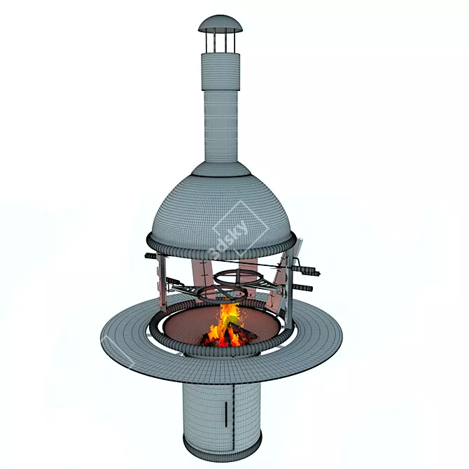 LappiGril: The Ultimate Multi-Purpose Outdoor Grill 3D model image 4