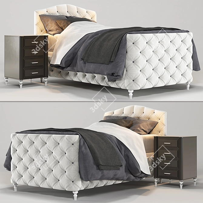 Modern RH Bed: Sleek and Stylish 3D model image 1