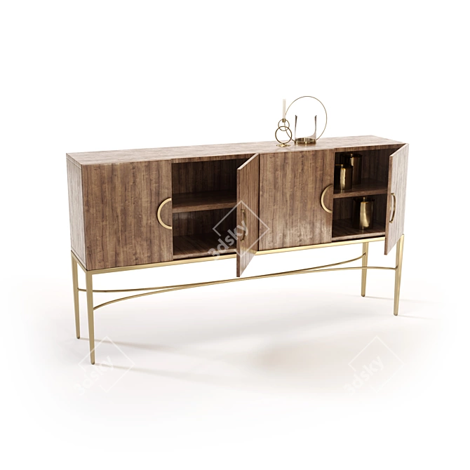 Asian-inspired Longitudinal Sideboard by SHODAN 3D model image 4