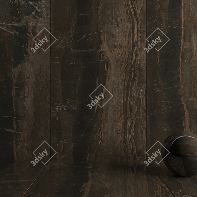 Opera Brown Wall Tiles: Museum-Grade Elegance 3D model image 3