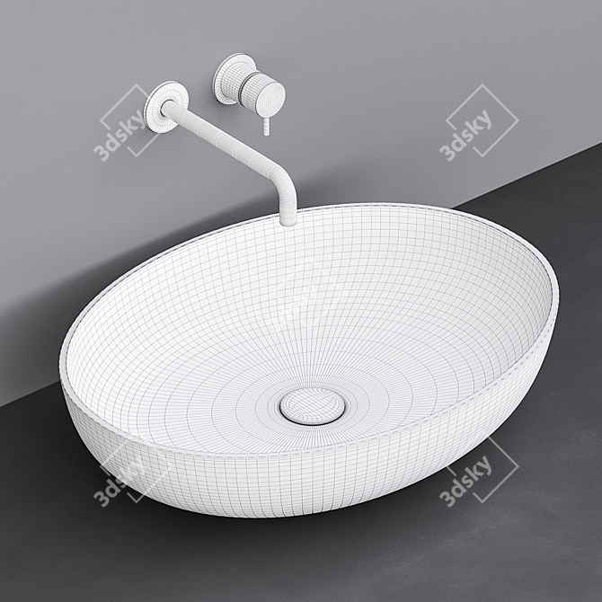 Title: VALLONE MONO Sink: Sleek and Sophisticated 3D model image 2