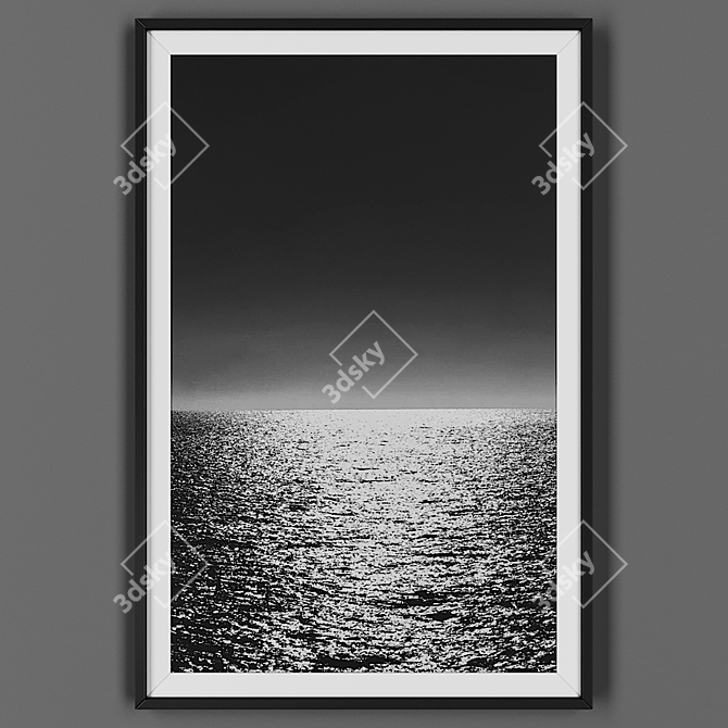 Sleek Black Framed Art 3D model image 1