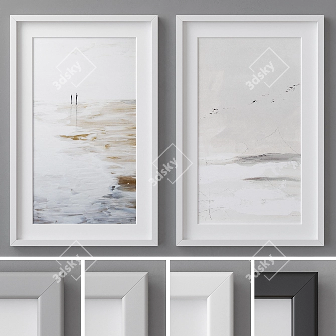 Elegant Frames Set: 4 Colors 3D model image 1