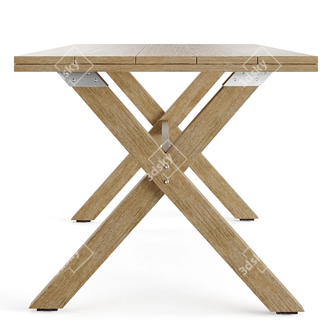 Eucalyptus Wood Chiara Table: Indoor/Outdoor 140 cm 3D model image 2