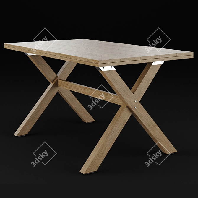 Eucalyptus Wood Chiara Table: Indoor/Outdoor 140 cm 3D model image 10