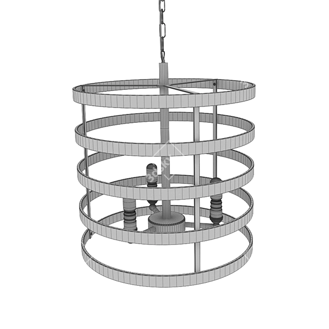 Megumi Loft Chandelier: Exquisite Illumination for Your Space 3D model image 2